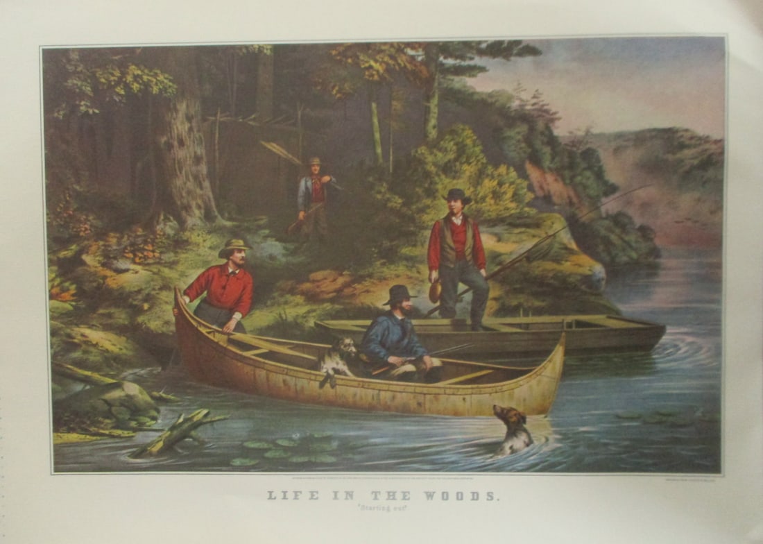 Life In The Woods - Starting Out - Currier Ives (1 of 2)