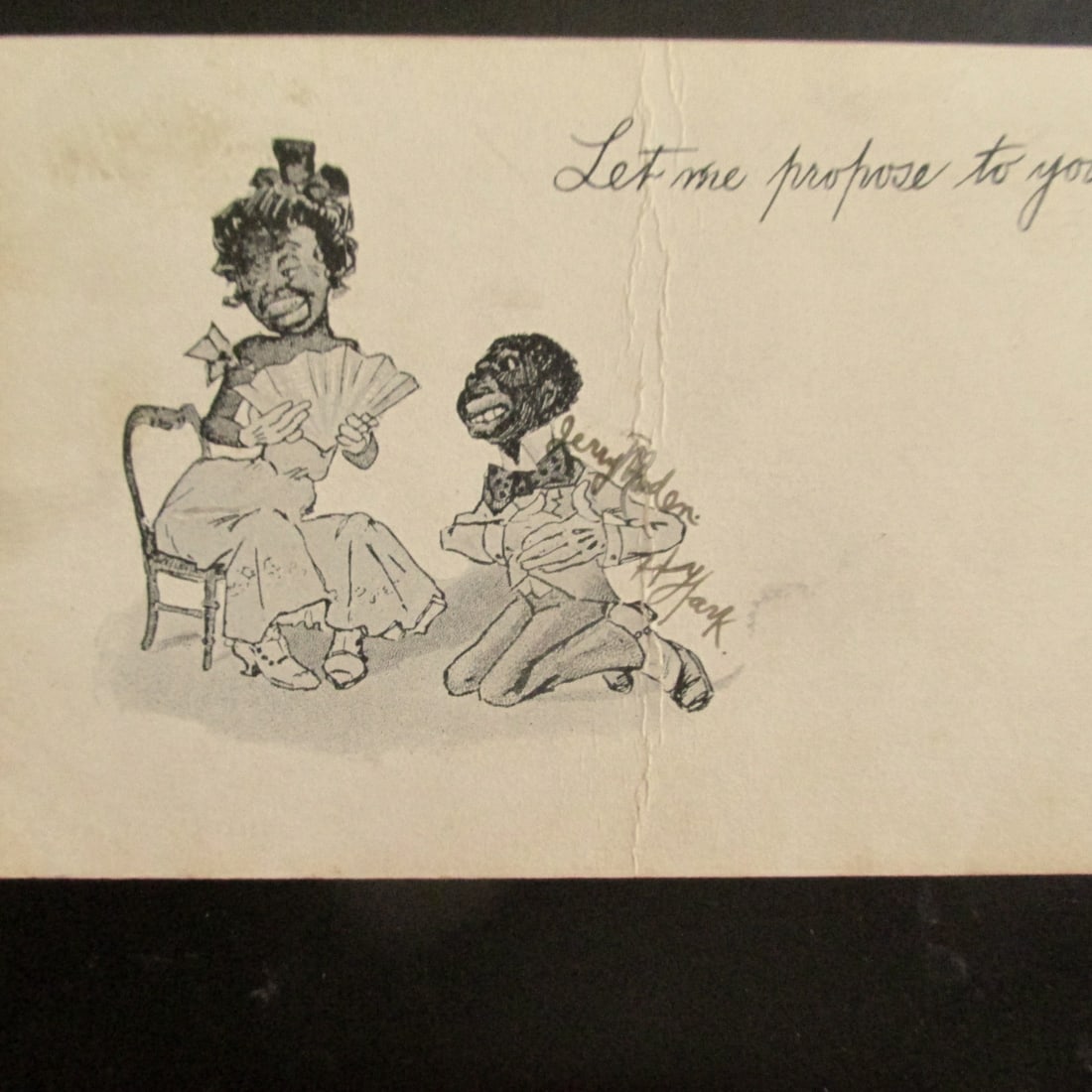 Let Me Propose To You - Black Americana Postcard (1 of 3)