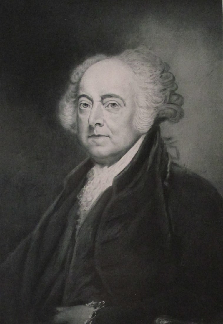 John Adams - George Peter Alexander Healy: President John Adams Large Folio. Plate 14 1/2 x 9 1/2" - Print 19 1/2 x 15 1/2". Artist: George Peter Alexander Healy Print Type: Gravure with Plate