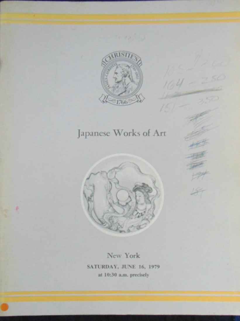 Japanese Works of Art: Japanese Works of Art Christie's. June 16, 1979 Illustrations: B/W Photos Size: 4to Binding: Trade Wraps Type: Art Condition Report: Very Good. Notations cove