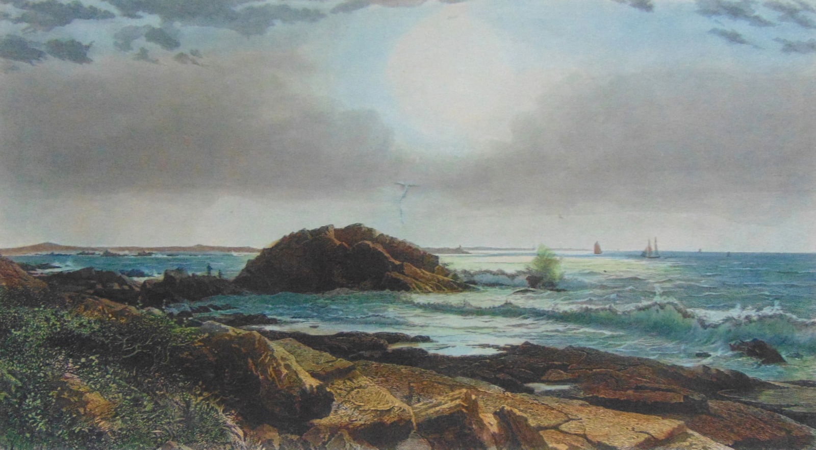 Indian Rock - Narragansett: Philadelphia From Belmont - West Park Beautifully Hand Colored. Print Type: Hand colored Engraving Date: 1973 Dimensions: 12 x 9" Provenance: Hill House Print Collection Condition Report: Slight