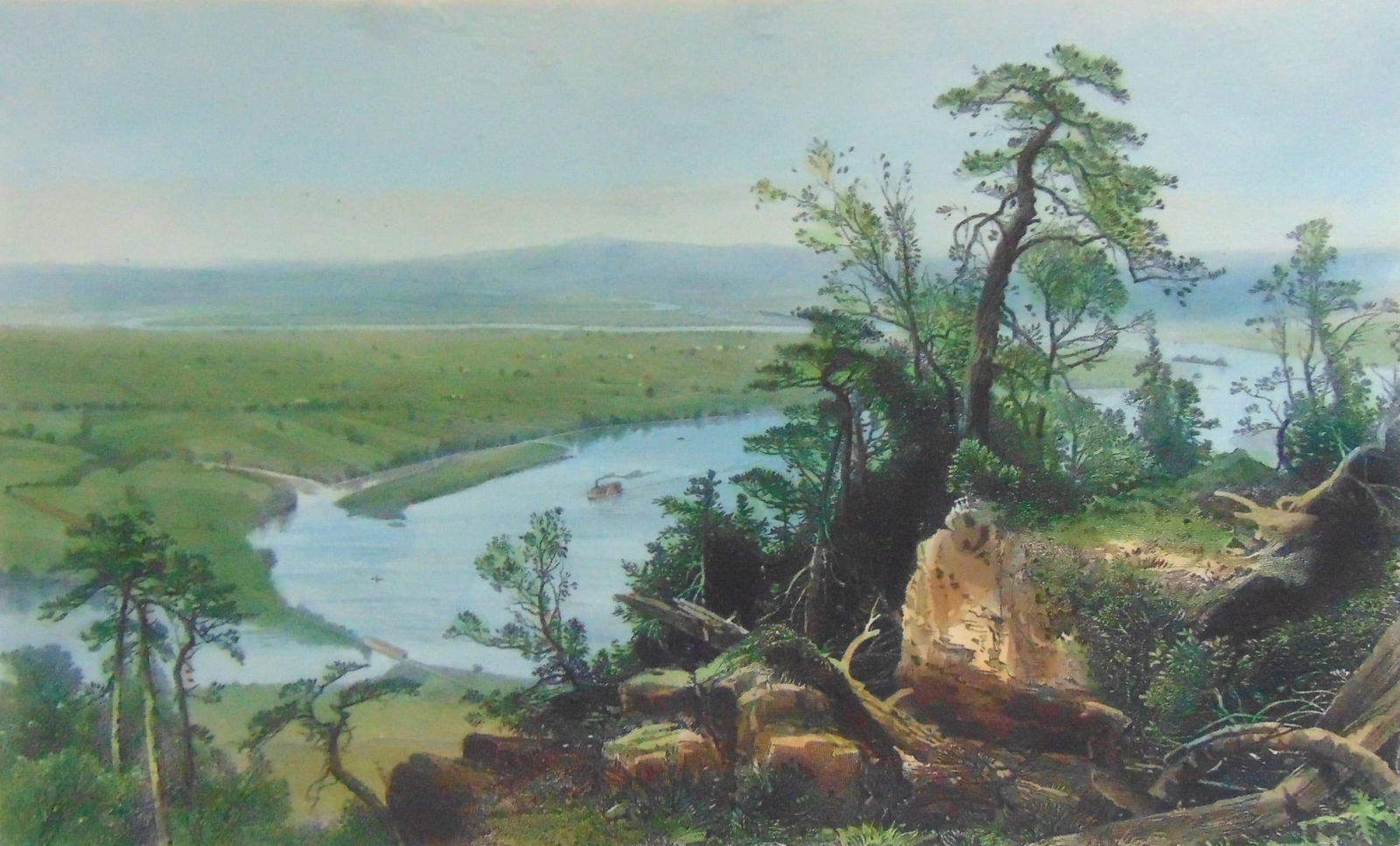 Connecticut Valley From Mount Tom: Connecticut Valley From Mount Tom Beautifully Hand Colored. Artist: J D Woodward Sculptor/Engraver S V Hunt Print Type: Hand colored Engraving Date: 1874 Dimensions: 12 x 9" Provenance: Hill House