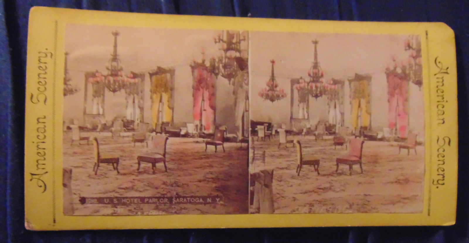 United States Hotel Parlor - Saratoga New York: United States Hotel Parlor - Saratoga New York American Scenery Medium: Stereoview Condition Report Good Plus Subject References: 168 BX2