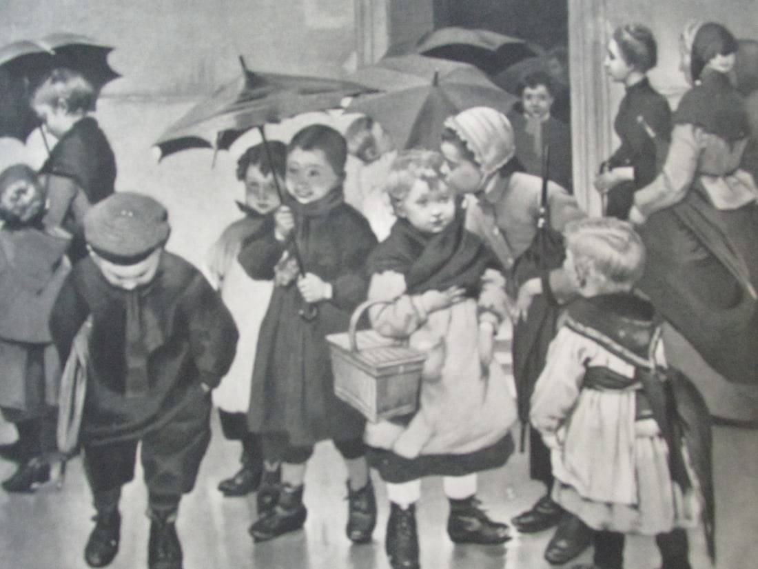 Coming Out of School - Henri-Jules-Jean Geoffroy: Coming Out of School Paris Exposition 1889 Artist: Henri-Jules-Jean Geoffroy Print Type: Photogravure with plate mark Date: 1889 Publish