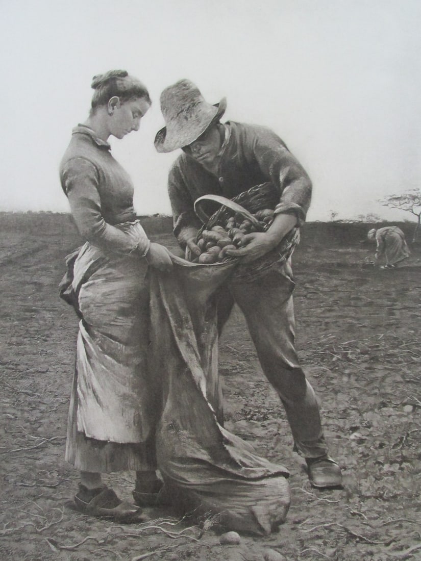October Potato Gathering - Auguste Hagborg: October Potato Gathering Paris Exposition 1889 Artist: Auguste Hagborg Print Type: Photogravure with plate mark Date: 1889 Publisher: