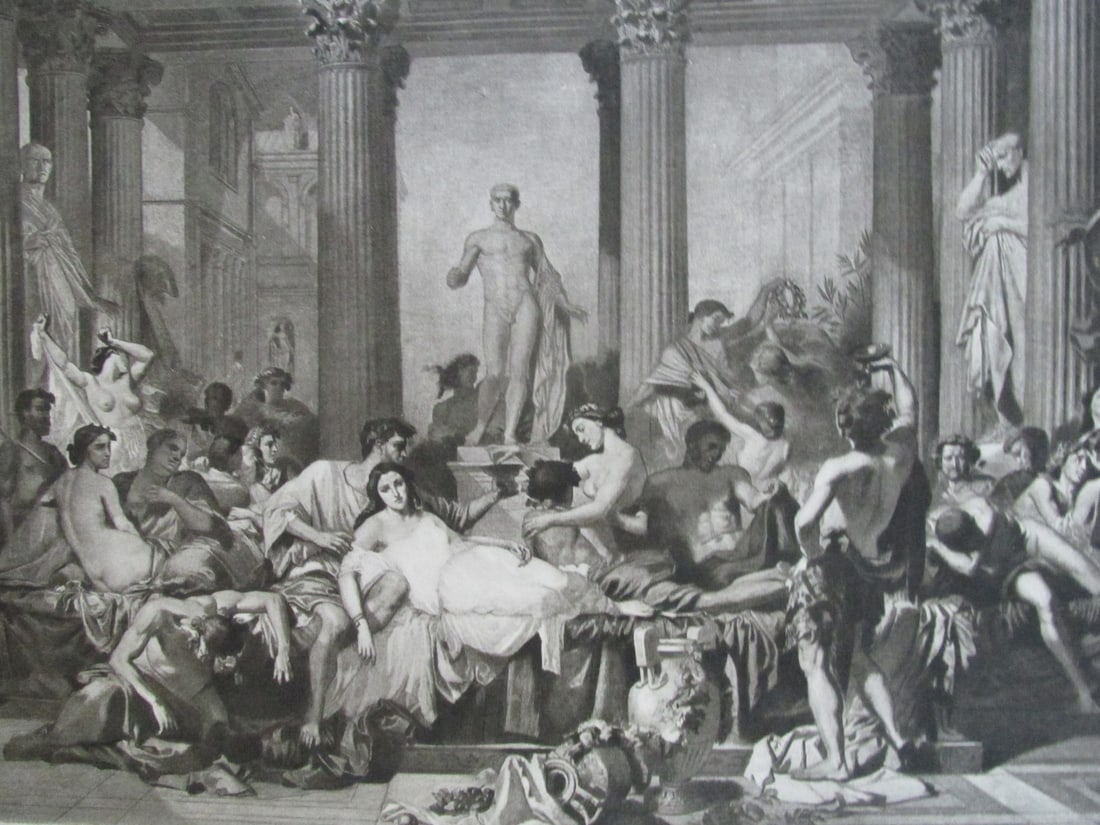 The Romans of the Decadence - Couture: The Romans of the Decadence Paris Exposition 1889 Artist: Thomas Couture Print Type: Photogravure with plate mark Date: 1889 Publisher: