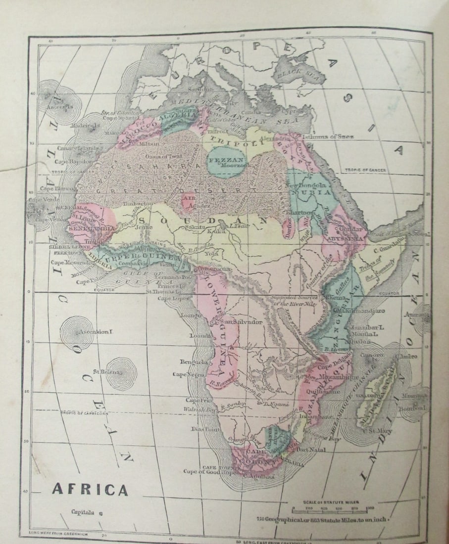 Map of Africa - 1850's (1 of 3)