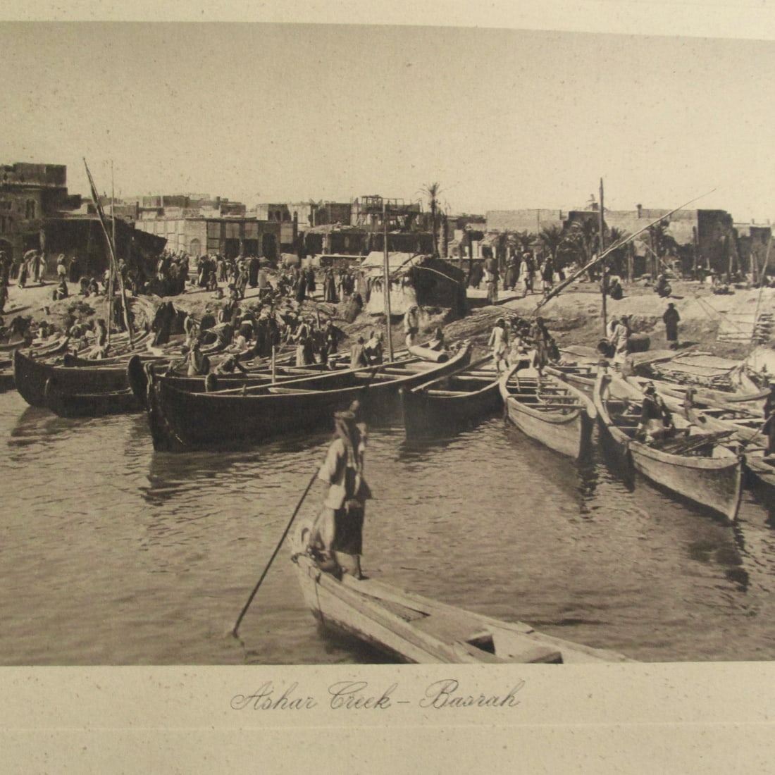 Ashar Creek - Basrah - Iraq: Ashar Creek - Basrah - Iraq With Plate Mark. Photographer: Attributed to A. Kermin Dated: c1925 Medium: Fine photogravure Dimensions: 9 1/2