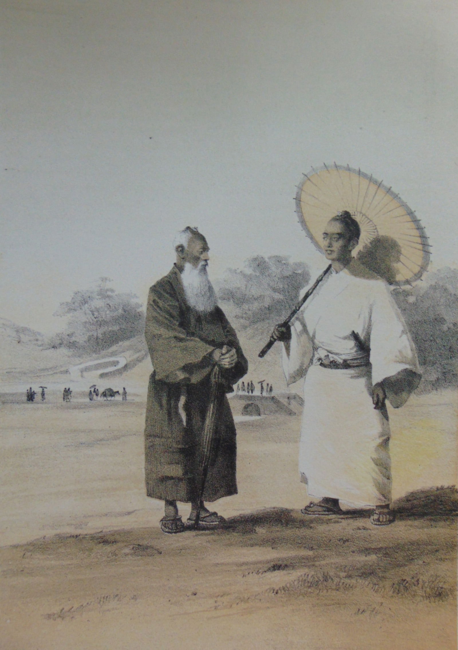 Commodore Perry's Japan Expedition - Lew Chew: Lew Chew Costumes - Middle Class An original lithograph from Commodore Perry's Japan Expedition. The "Narrative of the Expedition of an American Squadron to the China Seas and Japan performed in the