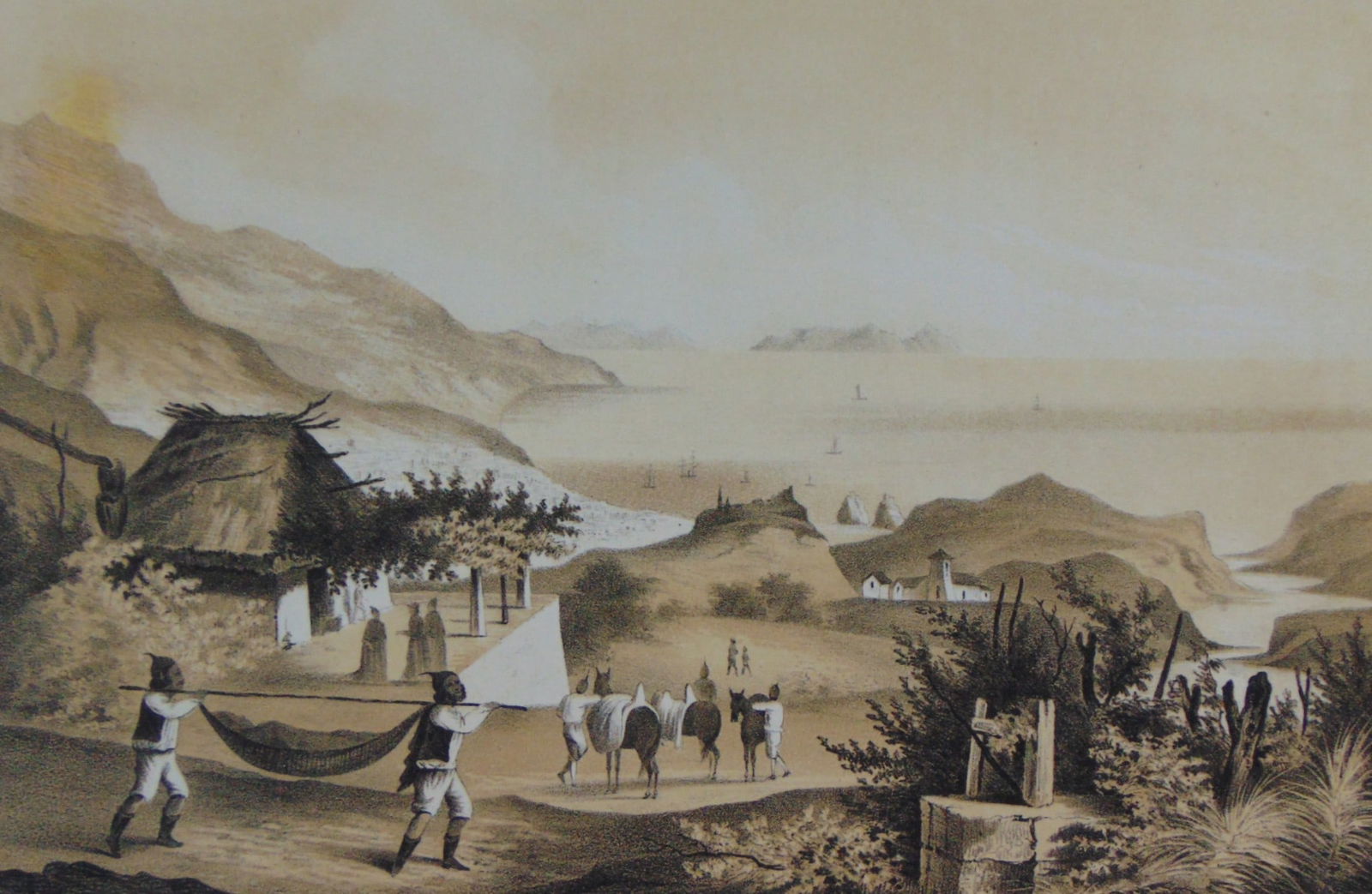 Commodore Perry Expedition - Loo Rock: Commodore Perry Expedition Lou Rock and Pontinha Madeira An original lithograph from Commodore Perry's Japan Expedition. The "Narrative of the Expedition of an American Squadron to the China Seas and