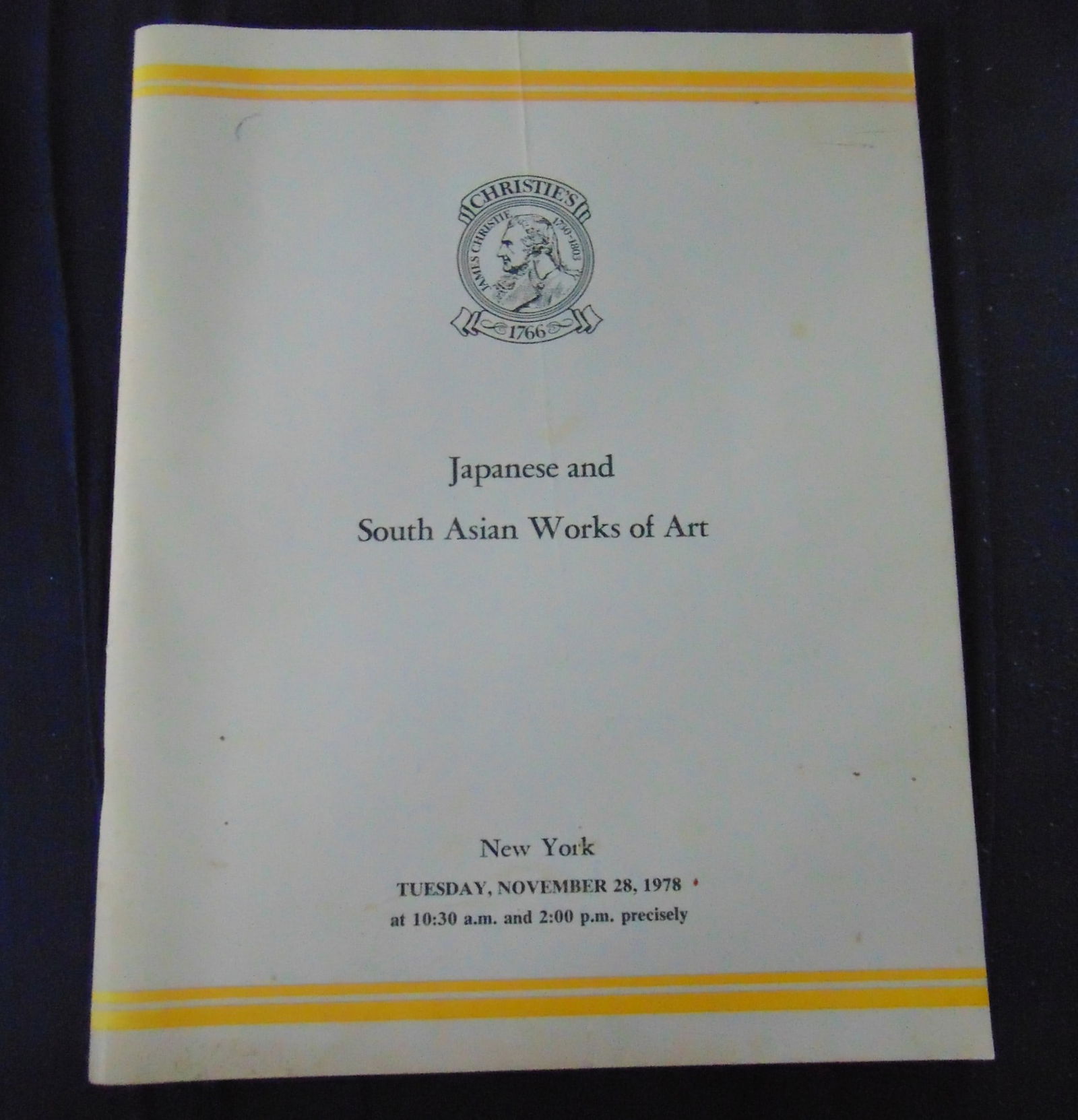 Christie's Japanese and South Asian Works of Art: Christie's Japanese and South Asian Works of Art November 28, 1978 - 375 lots. With estimates. Important reference. Illustrations: Color B/W Photos Edition: First Edition Size: