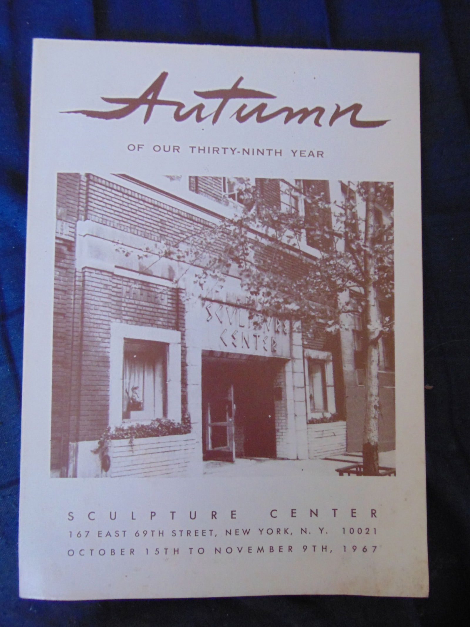 2 Sculpture Center Anniversary Books: 2 Sculpture Center Anniversary Books One for 1953 and the other 1967 Anniversary's. The 1953 has has around 30 - 40 pages with numerous photos. The 1967 is a quarter folded one sheet with photos.