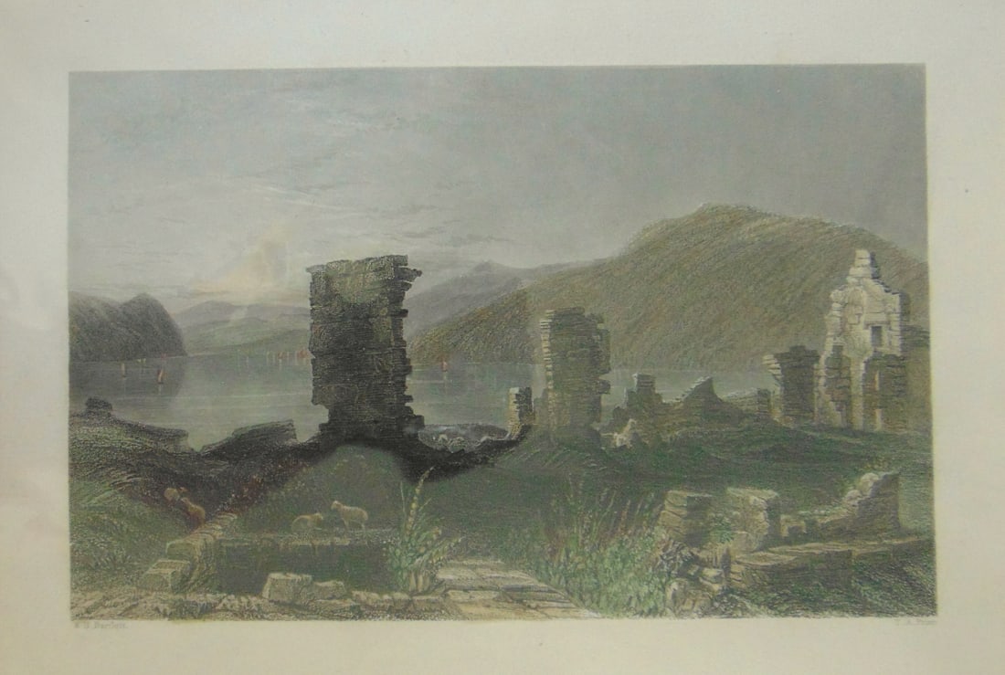 View of the Ruins of Fort Ticonderoga (New York): View of the Ruins of Fort Ticonderoga Hand Coloring. 1st Printing. Beautifully Matted. "View of the Ruins of Fort Ticonderoga" is a print created by British artist Wil