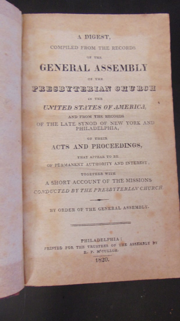 General Assembly of the Presbyterian Church 1820 (1 of 3)