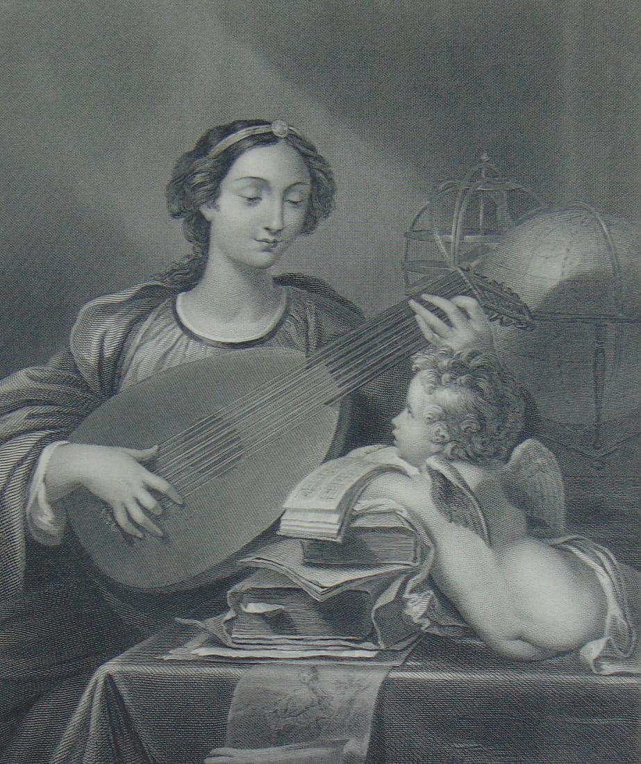 St. Cecilia: St. Cecilia Artist: Domenichino Print Type: Engraving Date: C1850 Publisher: Gebbie & Barrie Dimensions: 9 1/2 x 12 1/2 Notes & Literature: Condition Report: Fine Subject References: 174F - LF