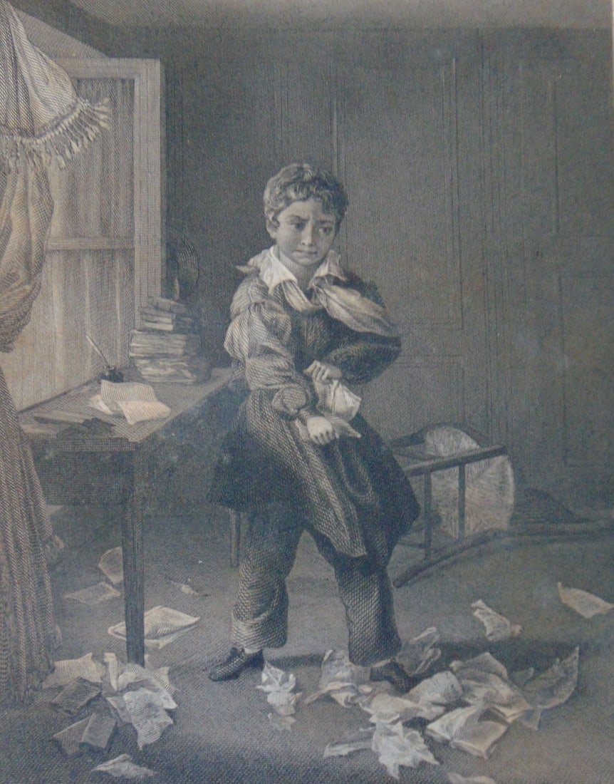 The Young Destructive: The Young Destructive Print Type: Engraving Date: 1836 Publisher: Fisher and Son Dimensions: 11 x 8" Notes & Literature: Condition Report: Fine Subject References: 181