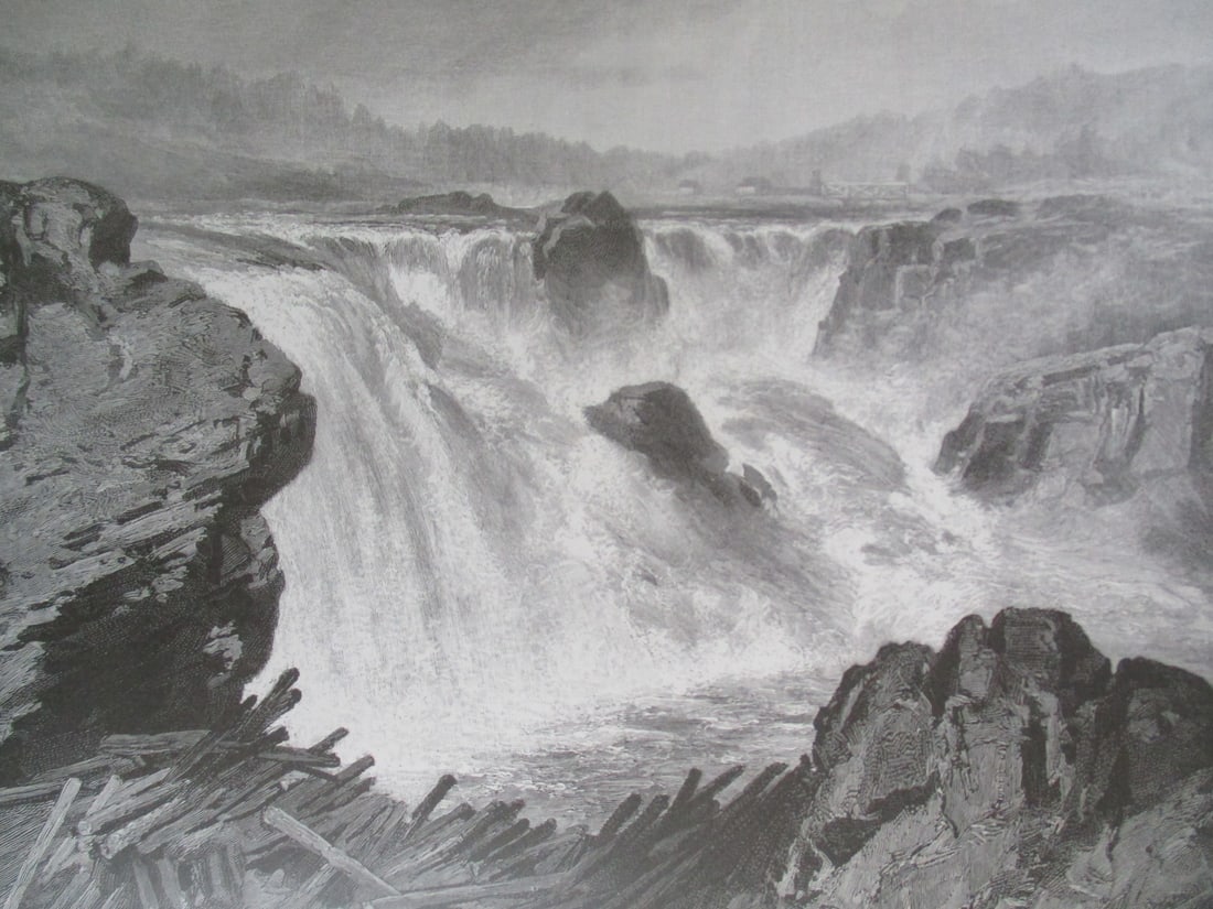 Grand Falls St. John River - Canada: Grand Falls - St. John River Canada Artist: After F. B. Shell Print Type: Wood Engraving Signed: In plate Date: Circa 1880 Dimens