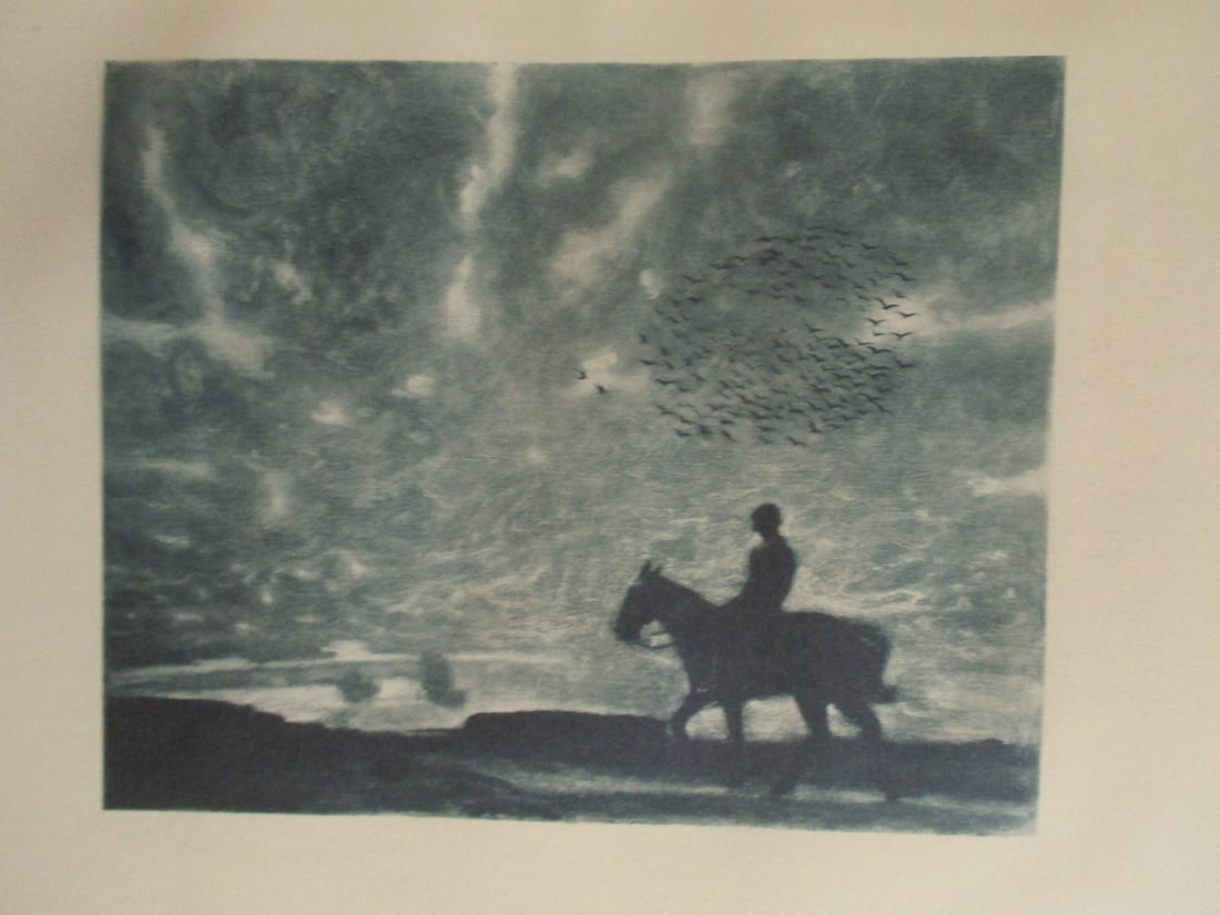 Franz Von Stuck - Herbstabend: Herbstabend Autumn Evenomg. Image Size 7 x 5 1/2"" Sheet size 9 x 12 1/2" Artist: Attributed Franz Von Stuck Print Type: Lithograph Date: [1891