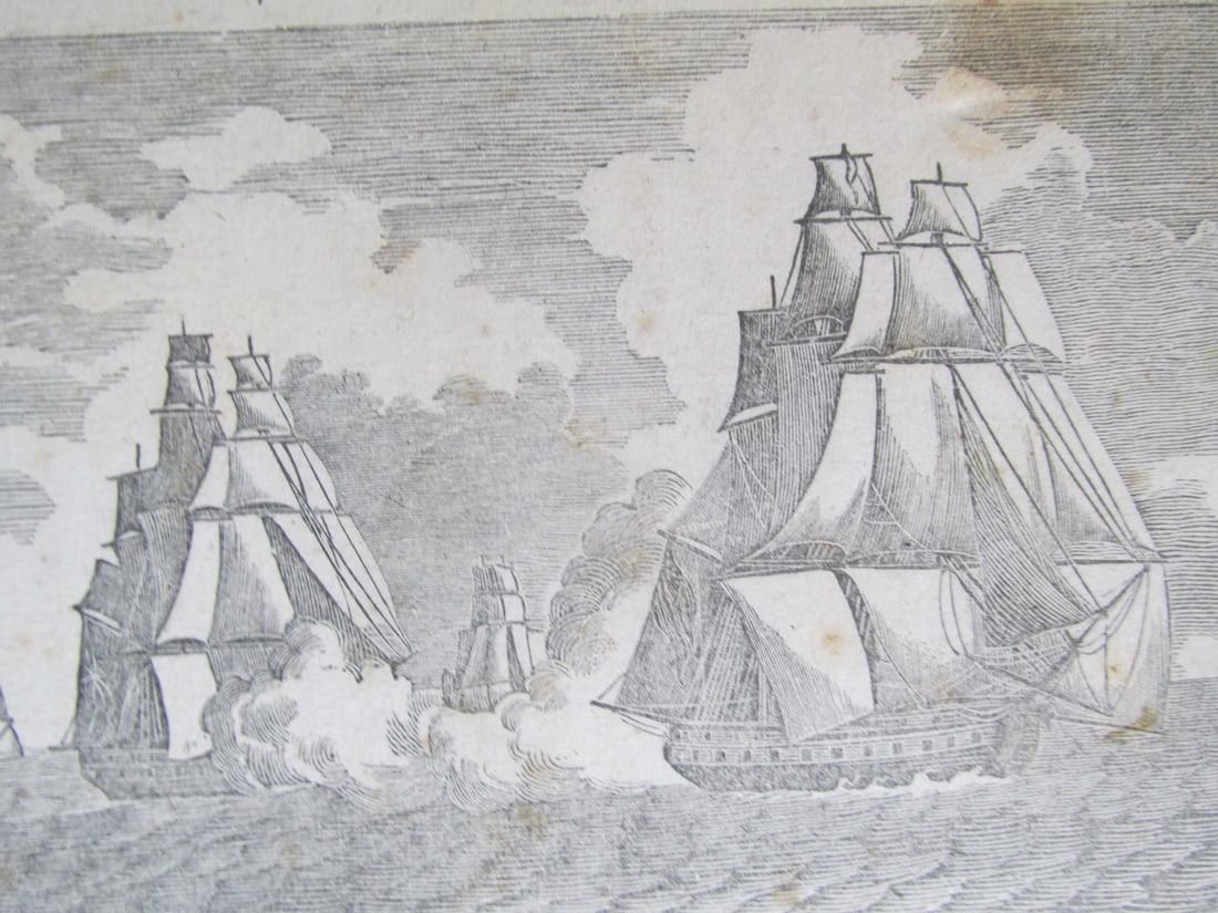 Escape of the Constitution From British: Escape of the Constitution From A British Squadron Print Type: Wood Engraving Origin: United States Dimensions: 4 3/4 x 7 1/2" Provenance: