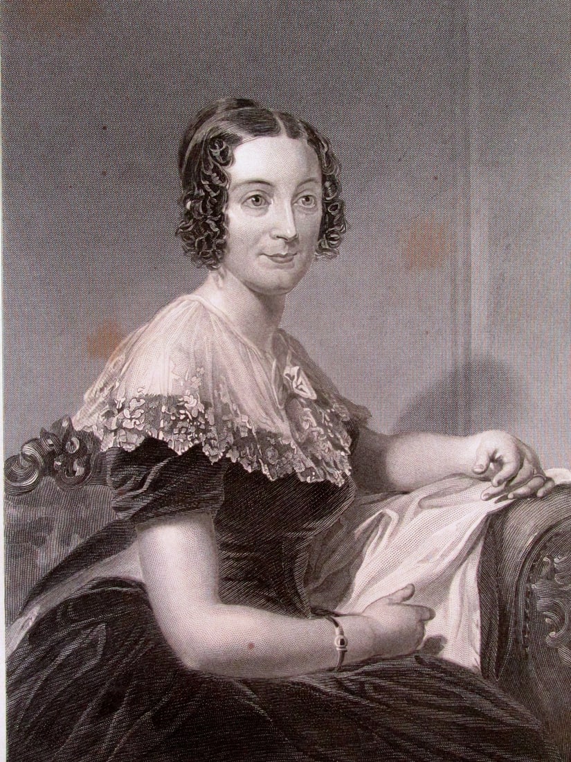 Lydia Huntley Sigourney: Lydia Huntley Sigourney Print Type: Engraving Signed: In plate Date: c1873 Publisher: Johnson Wilson Dimensions: 11 x 8" Notes