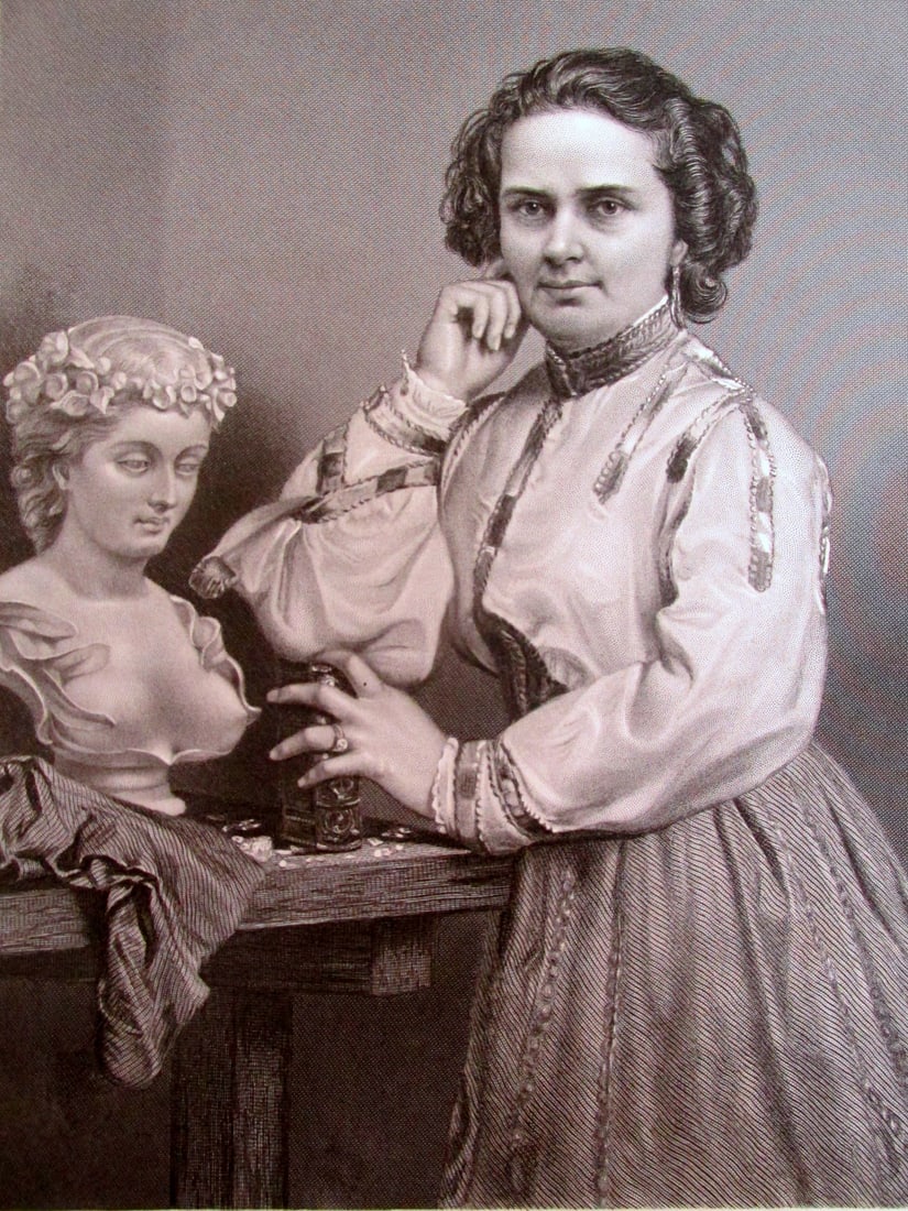 Harriet Goodhue Hosmer: Harriet Goodhue Hosmer Print Type: Engraving Signed: In plate Date: c1873 Publisher: Johnson Wilson Dimensions: 11 x 8" Notes &