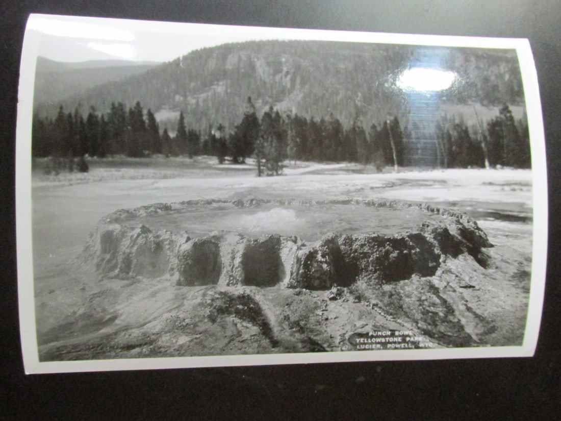 Punch Bowl - Yellowstone - Albert G. Lucier: Punch Bowl Wyoming. Signed and titled in photograph - Lucier, Powell, Wyo. - This exact photograph is held by the George Eastman Museum in Rochester, NY Photographer: