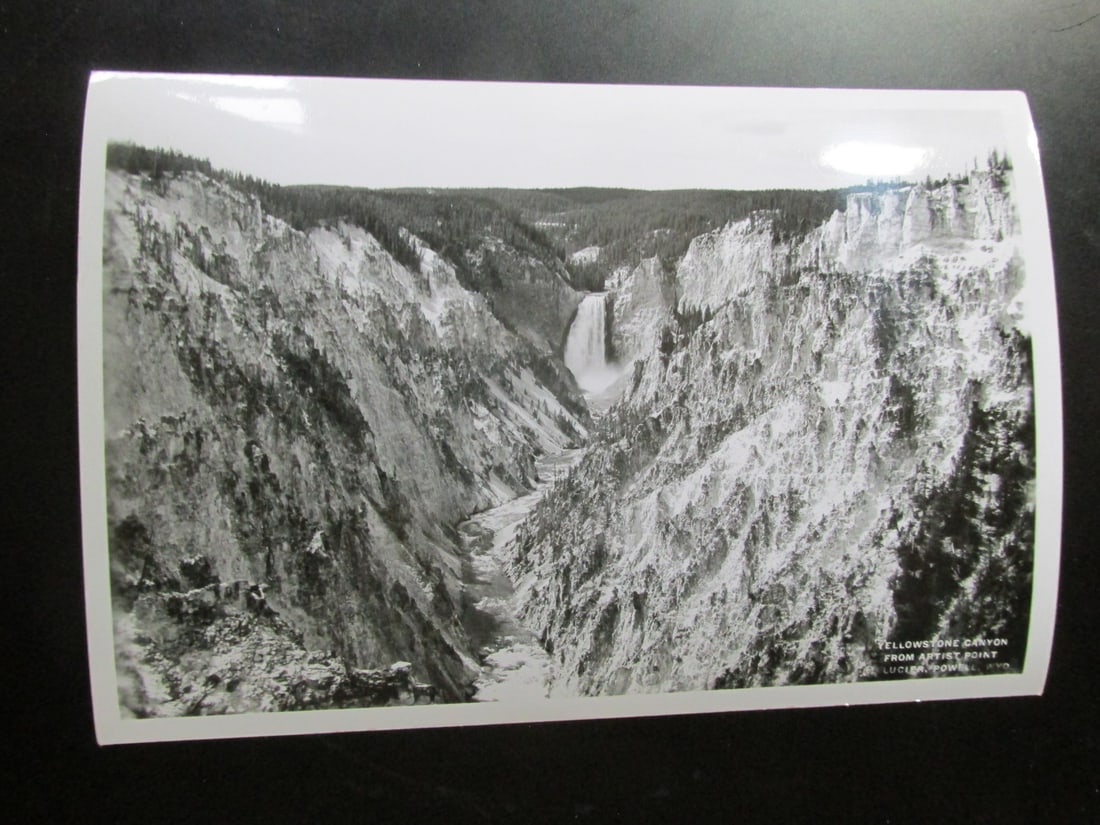 Yellowstone Canyon - Albert G. Lucier: Yellowstone Canyon From Artist Point Wyoming. Signed and titled in photograph - Lucier, Powell, Wyo. - This exact photograph is held by the George Eastman Museum in Rochester, NY Photographer: