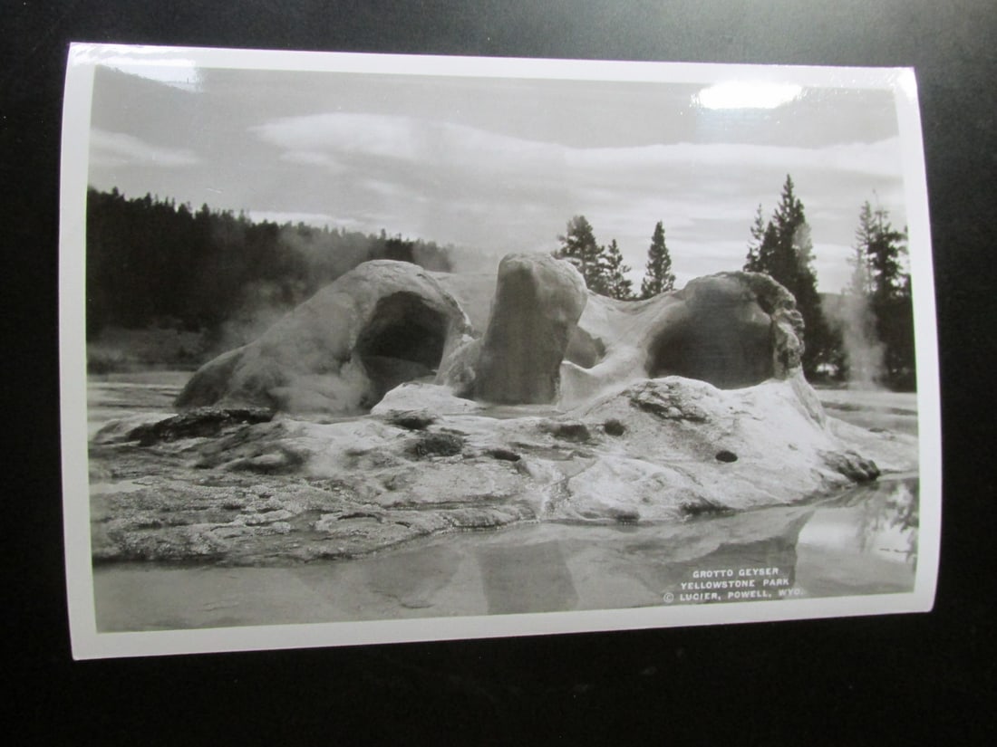 Grotto Geyser - Yellowstone - Albert G. Lucier: Grotto Geyser Wyoming. Signed and titled in photograph - Lucier, Powell, Wyo. - This exact photograph is held by the George Eastman Museum in Rochester, NY Photographer:
