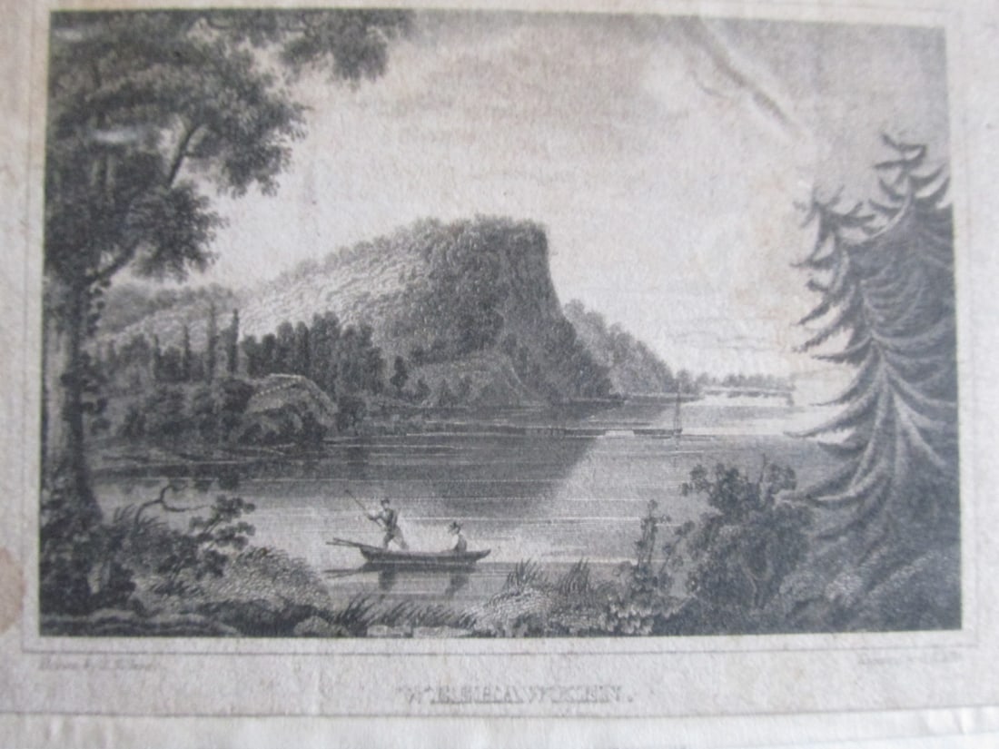 Rare Early Engraving of Weehawken New Jersey: Weehawken [New Jersey] Rare Copper Engraving Print Type: Copper Engraving Date: Circa 1820 - 1830's Dimensions: 3 1/2 x 5" Condition Report: