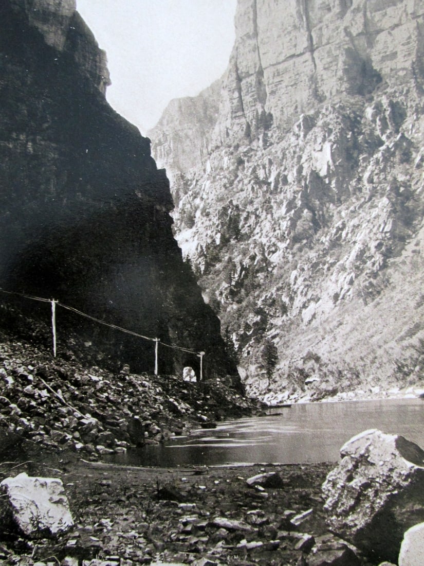 Grand River - William Henry Jackson (1843 - 1942): Canon of the Grand River Near Glenwood Springs Showing Tunnel From Photography by W. H. Jackson printed in Denver. Photographer: William Henry Jackson Dated: