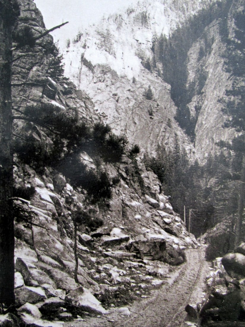 Boulder Canon - William Henry Jackson: Boulder Canon From Photography by W. H. Jackson printed in Denver. Photographer: William Henry Jackson Dated: (1893) Subject: Colorado Mediu