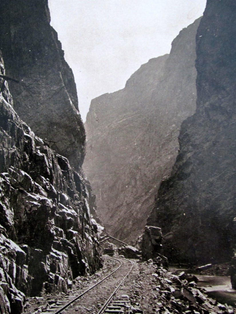 Grand Arkansas Canon - William Henry Jackson: Grand Canon of the Arkansas - The Royal Gorge From Photography by W. H. Jackson printed in Denver. Photographer: William Henry Jackson Dated: (1893) S