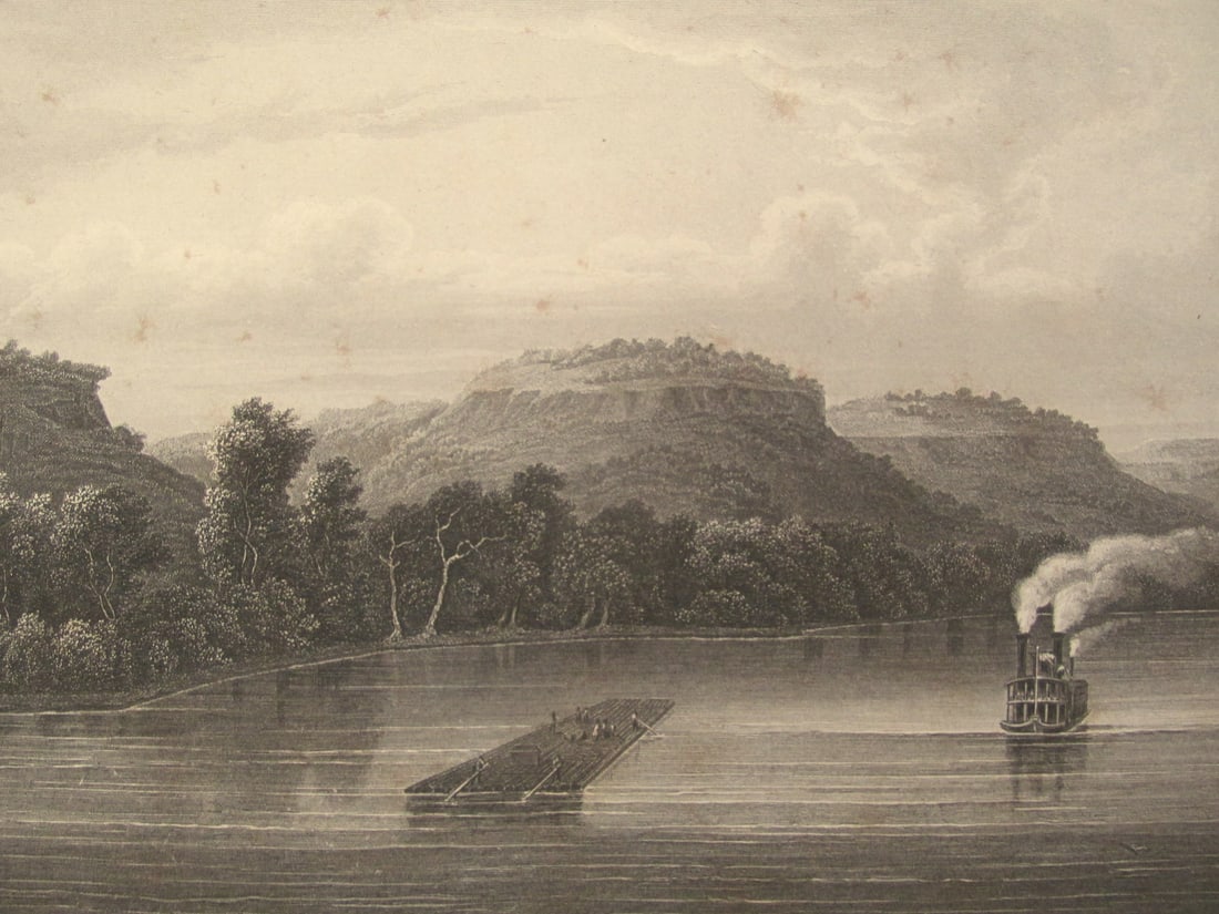 Grand Spirit Tables - Minnesota: Grand Spirit Tables - Minnesota Lake Pipin Western Americana Print Type: Engraving Date: Circa 1830 Dimensions: 6 x 8" Subject: Early America