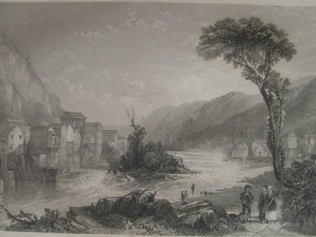 The Little Falls on the Mohawk (River): The Little Falls on the Mohawk (River) Print Type: Engraving Date: Circa 1840's Dimensions: 11 x 8 3/4" Condition Report: Foxing and ton