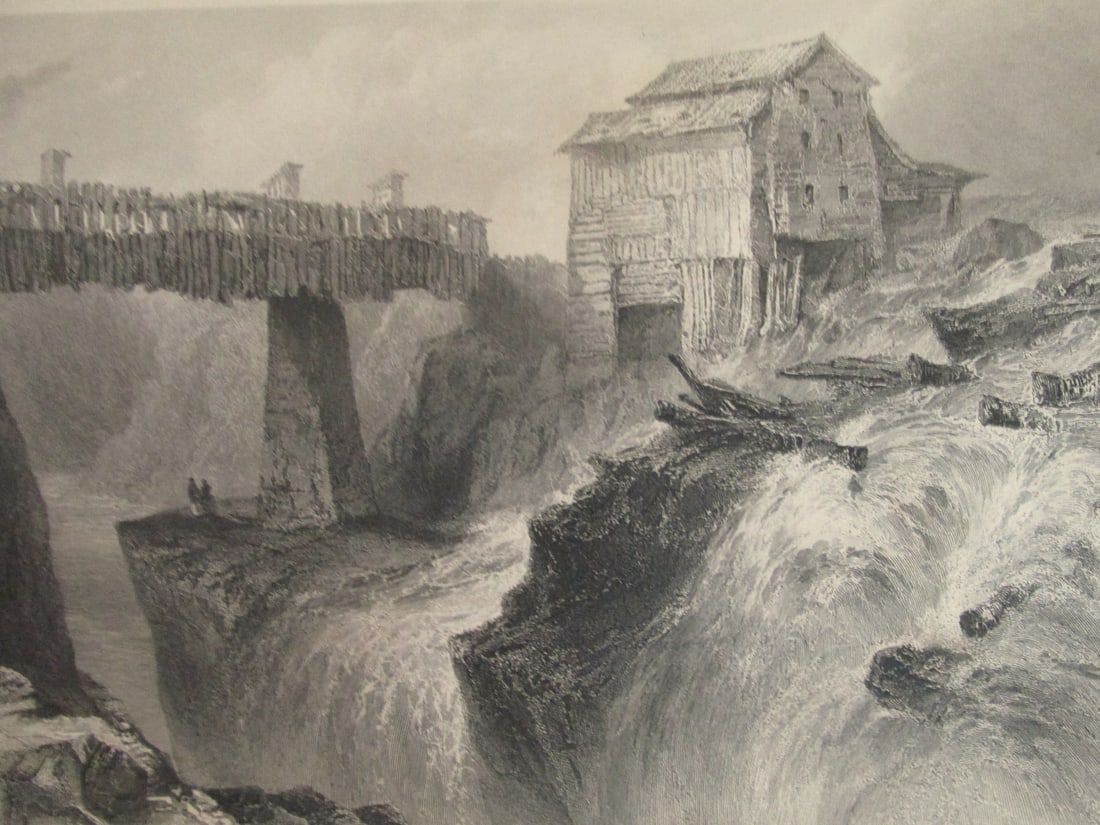 Bridge at Glen's Falls on the Hudson: Bridge at Glen's Falls on the Hudson Print Type: Engraving Date: Circa 1840's Dimensions: 11 x 8 3/4" Subject: New York Condi