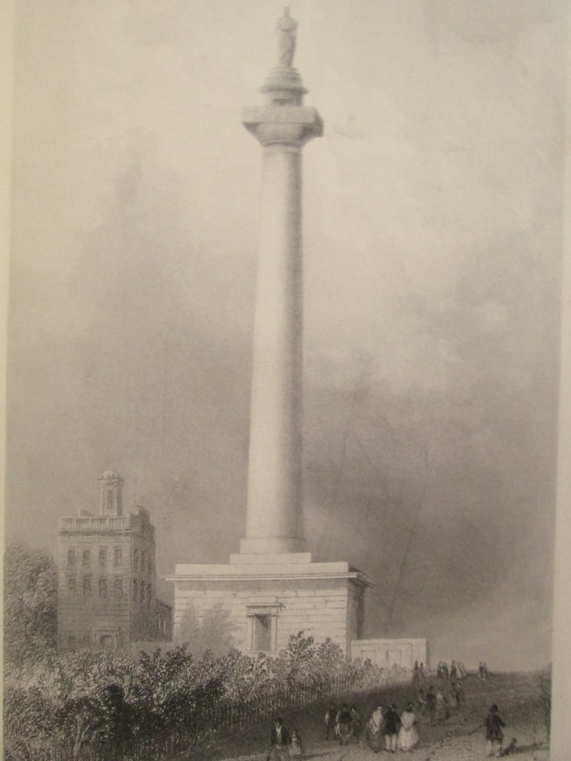 Washington's Monument at Baltimore Maryland: Washington's Monument at Baltimore Maryland Print Type: Engraving Date: Circa 1840's Dimensions: 11 x 8 3/4" Subject: Maryland