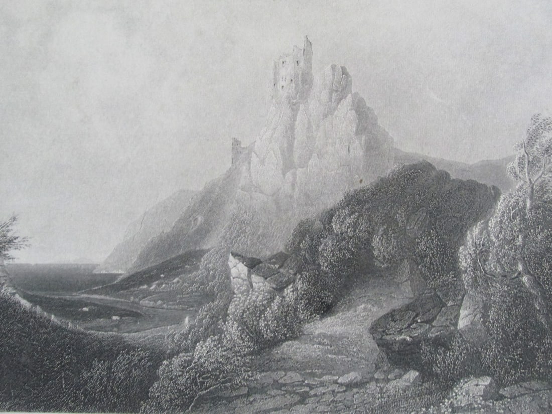 Old Norman Stronghold: Old Norman Stronghold Print Type: Engraving Date: Circa 1840 Dimensions: 8 3/4 x 11 1/2" Notes & Literature: The Norman Conquest was the 11th-century invasion and occupation of England by an army