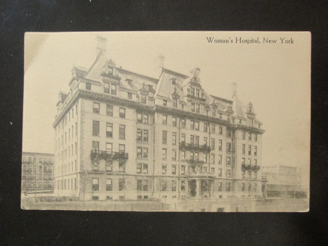 Woman's Hospital, New York City: Woman's Hospital, New York City Postcard Early New York City view. Undivided back. Women's Hospital West 109th St., New York City The controversial founder of Women?s Hospit