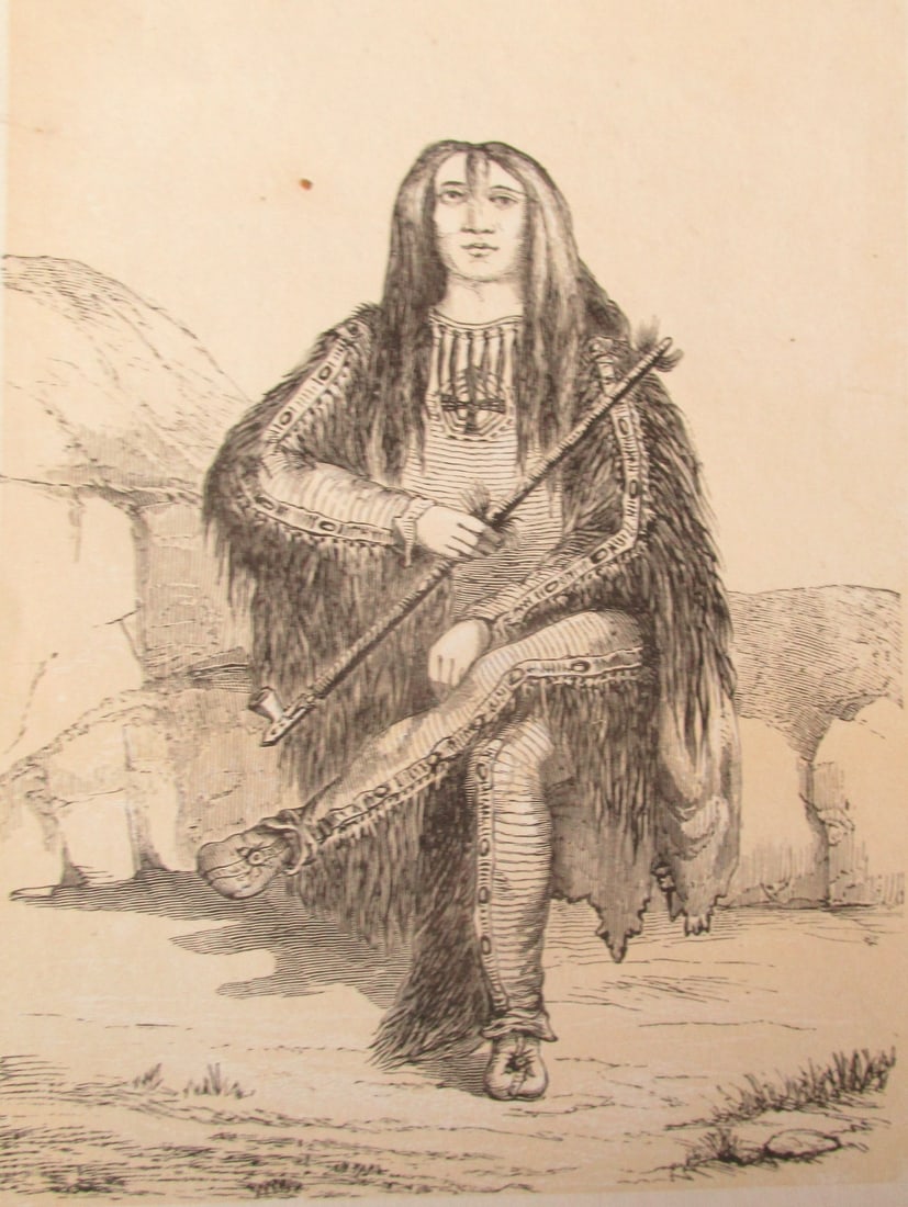 Satsikaa - Blackfoot Indian: Satsikaa - Blackfoot Indian Scarce Artist: H. Plon - Paris Print Type: Engraving Date: c1845 Dimensions: 10 3/4 x 7" Provenance: Hill House Notes & Literature: Blackfoot, also called Blackfeet,