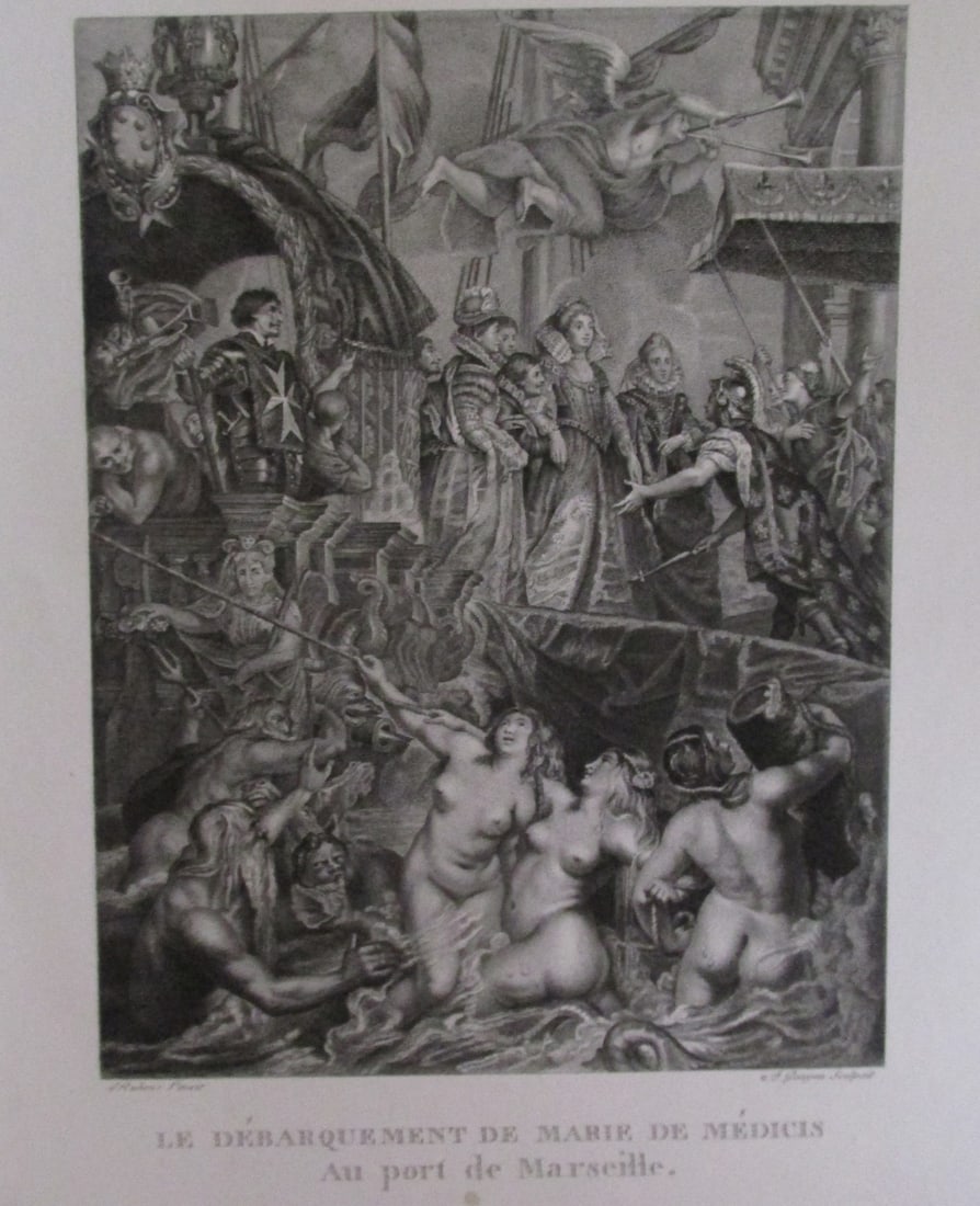 Sir Peter Paul Rubens: Le Debarquement De Marie De Medicis Au port de Marseille Artist: Sir Peter Paul Rubens Sculptor/Engraver A. Gouyon Print Type: Etching/Engraving Da
