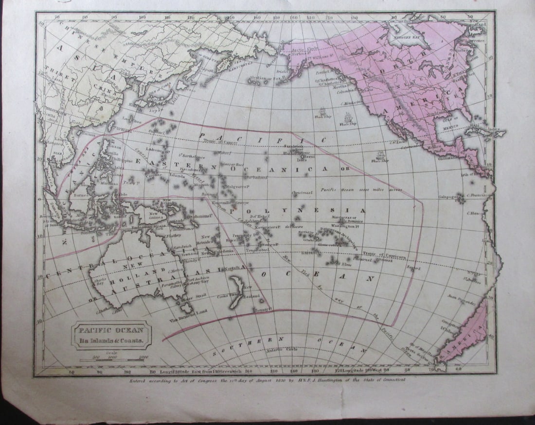 Map of The Pacific Ocean - It's Islands and Coasts (1 of 3)