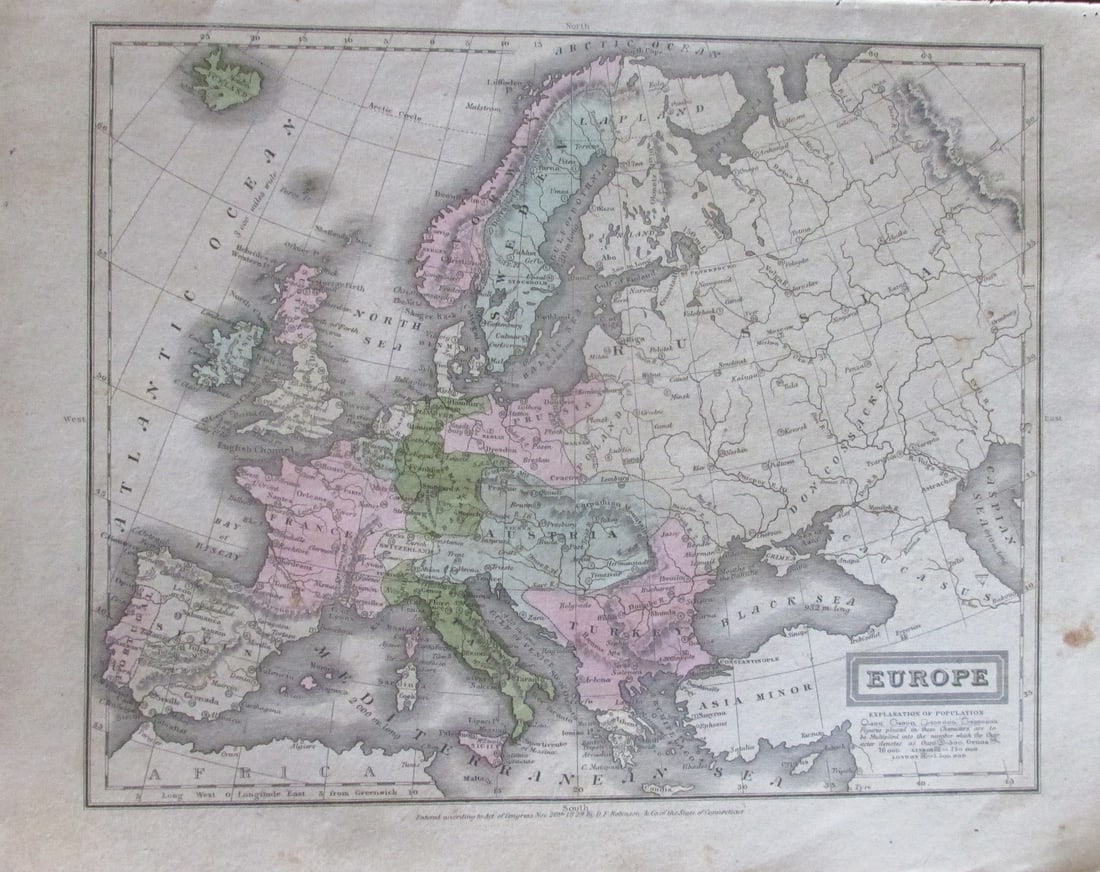 Early Map of Europe 1829 (1 of 3)