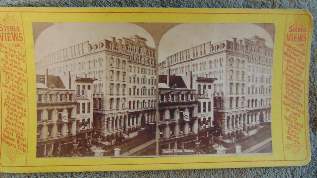 Parker House, Boston (Massachusetts): Parker House, Boston (Massachusetts) Rare Dated: 1869-1885 Subject: 19th century City Views Medium: Stereoview Stereograph Dimensions: 7