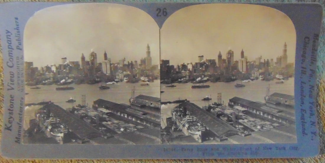 Ferry Slips & Water Front - New York City: Ferry Slips & Water Front - New York City From Brooklyn Side Photographer: Keystone Dated: Circa 1900 - 1910 Subject: 19th/20th century City Vi Med