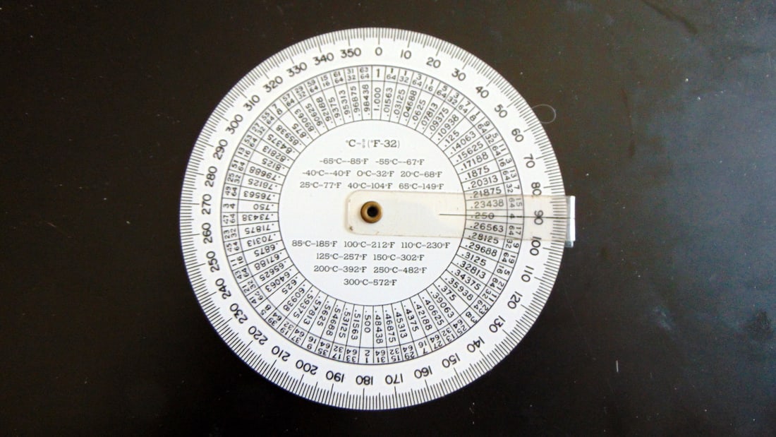 Allegheny Slide Rule with Instructions 1948: Allegheny Plastic Slide Rule With Instructions. NOTE: This has Centigrade and Fahrenheit calculations? on front. Extremely rare. Date/Period: 1948 Dimensions