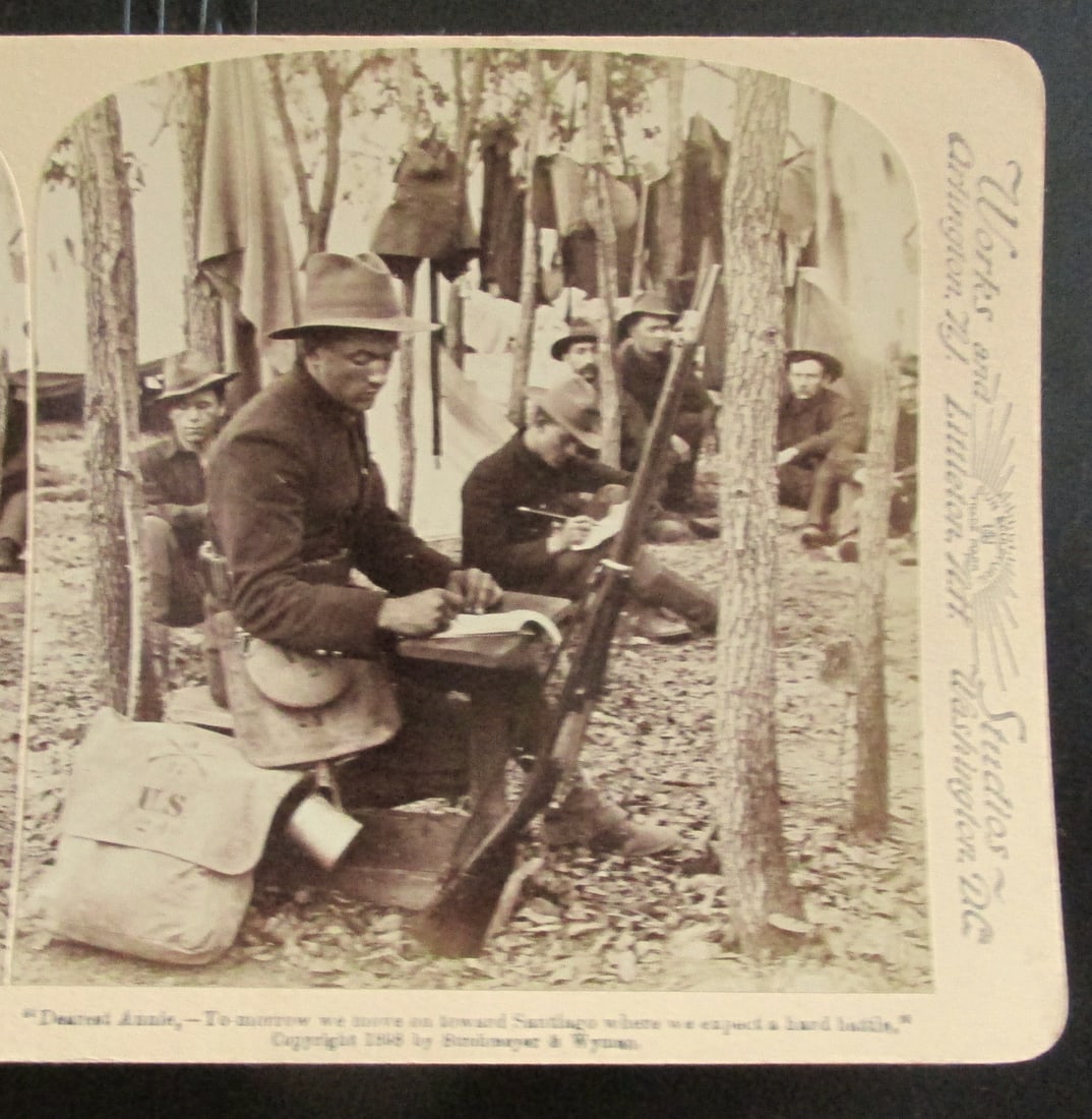 Spanish American - Writing Letters Before Battle: Dearest Annie - Tomorrow We Move On To Santiago Where We Expect A Hard Battle A rare view. Spanish American War In usually Fine Condition Dated: 1898 Subject: