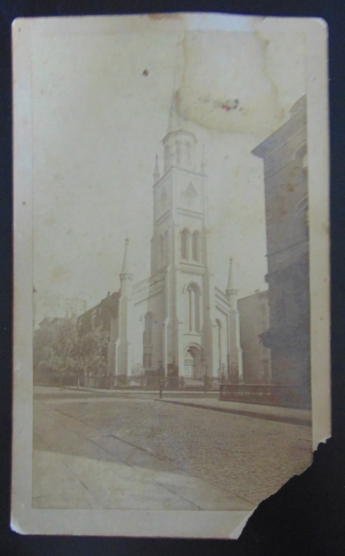 Marble Collegiate Church New York City Early Photo: Marble Collegiate Church New York City Located at 772 5th Ave., New York, NY. Rare Dated: Circa 1880 Subject: Early New York Churches Medium: Albumen Dimensions: 8 3/4 x