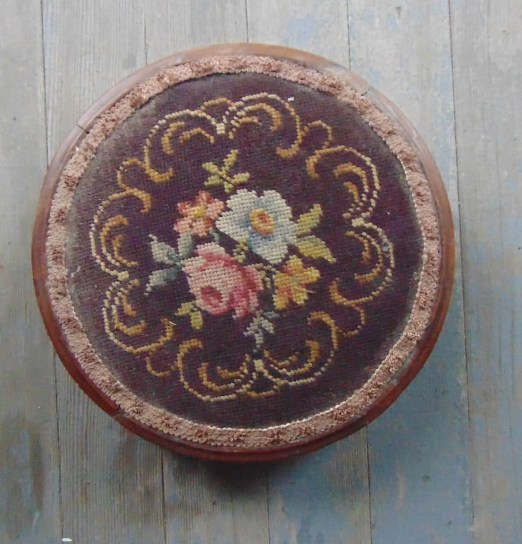 Mahogany Footstool with Ball Feet (1 of 3)