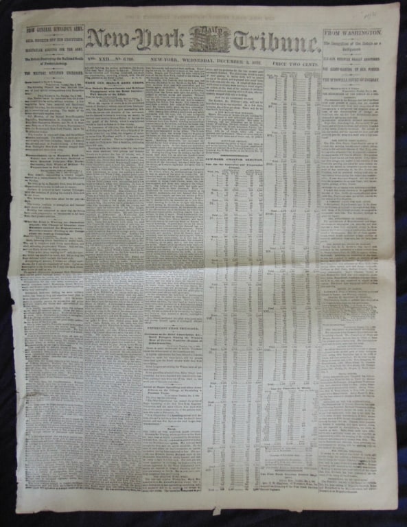 Civil War Newspaper - Court Martial of Gen Porter (1 of 6)