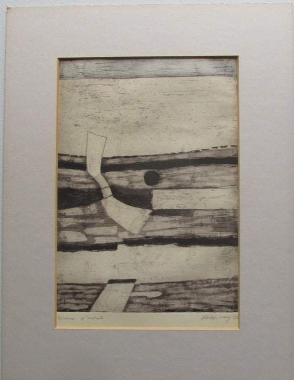 Modernist Abstract Etching - Signed Illegibly (1 of 3)